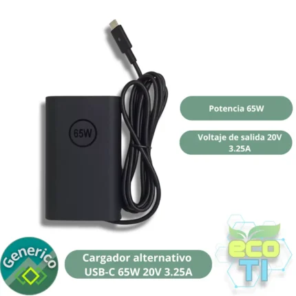 Cargador alternativo para Dell USB-C 65W 20V 3.25A